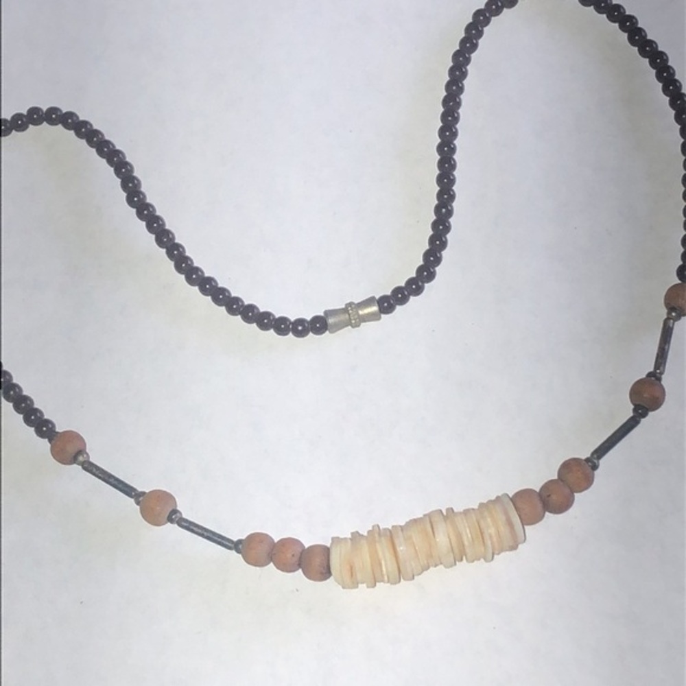 Beaded Boho Necklace with Natural Shell Accents
